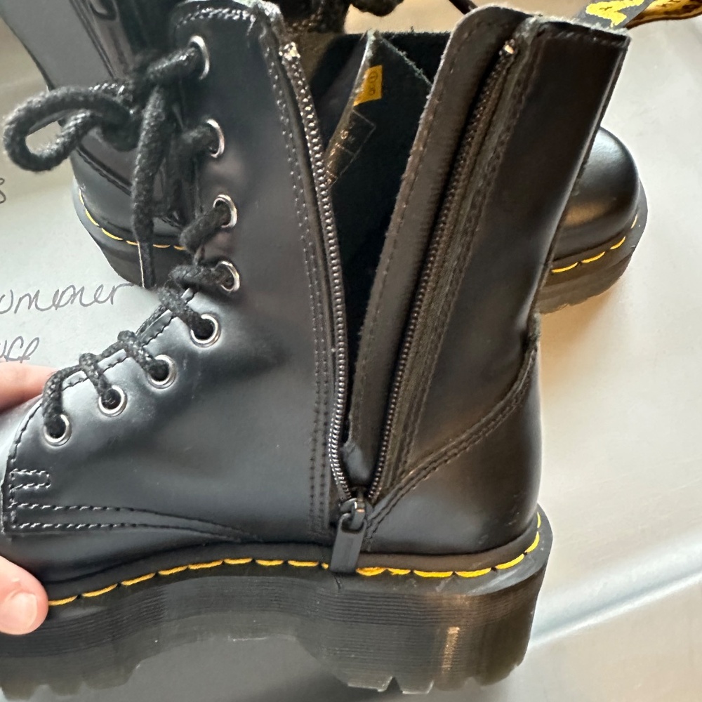 DR.Martens Jardon Boot Black Lace up & zip side Women's 8 - Picture 5 of 8